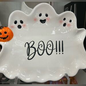 Spooky👻Ghost Shaped🎃Halloween Plate Holiday Decor & Displays-Brand new👻🖤